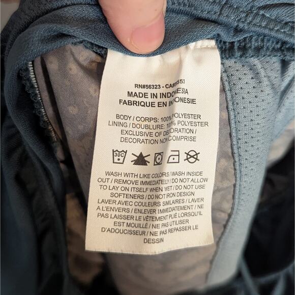 Nike Dri-Fit Blue Teal Floral Lined Drawstring Athletic Shorts Size Small - Picture 6 of 8